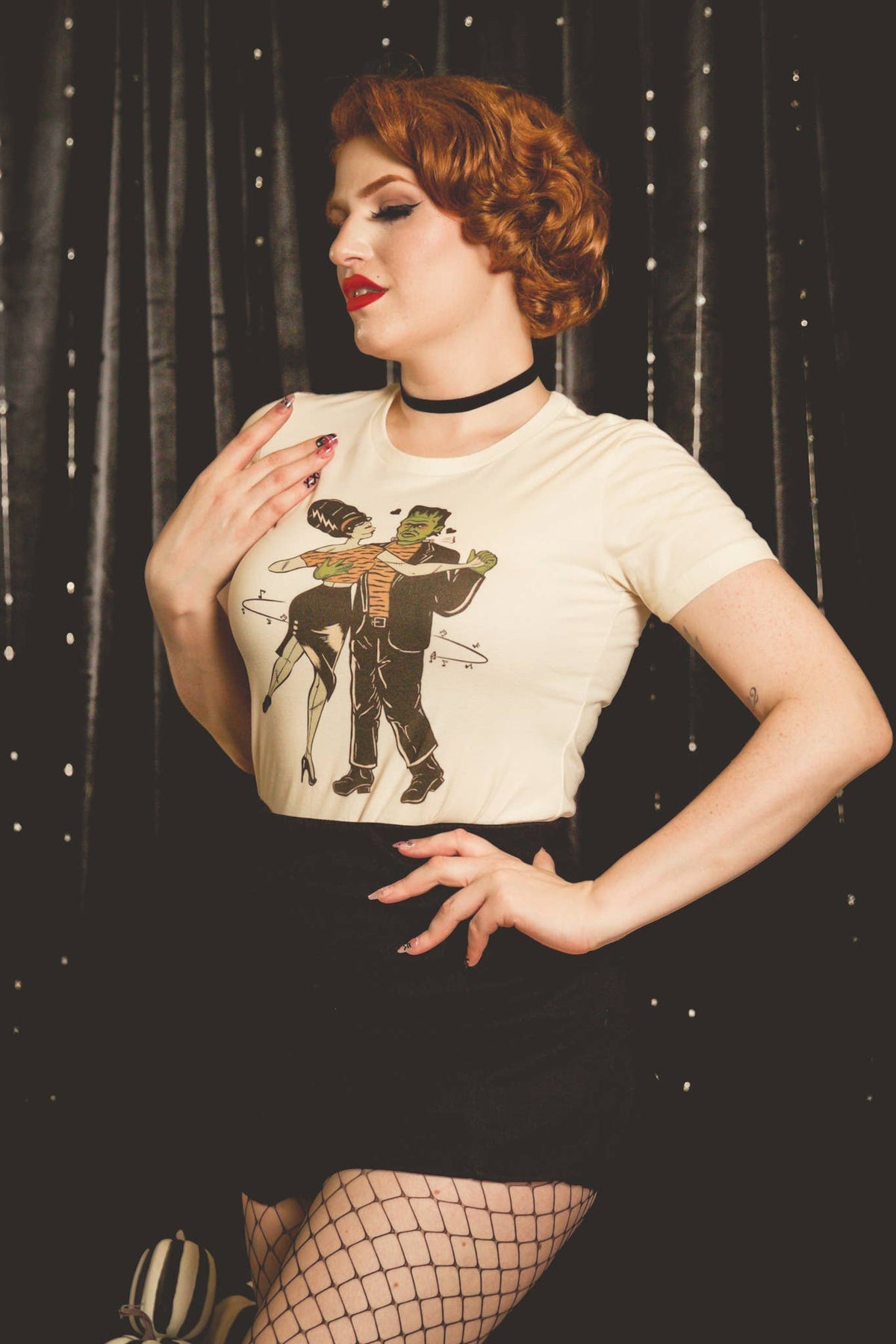 A Waltz with Frankie Fitted Tee in Ivory