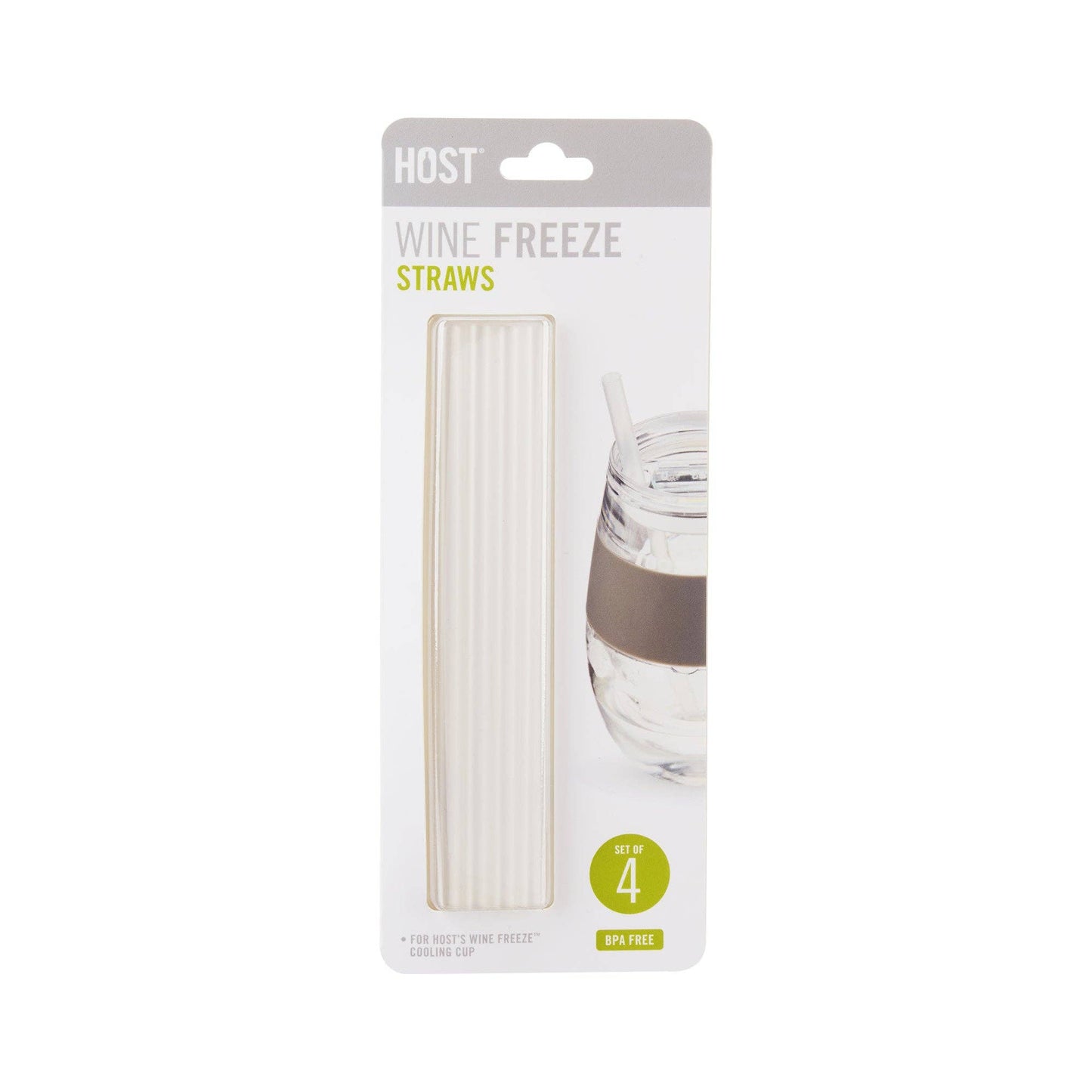 Wine FREEZE™ Reusable Plastic Short Straws - Set of 4