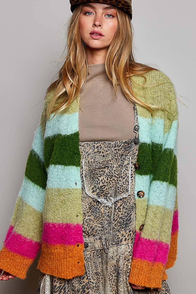 Striped Sweater Cardigan
