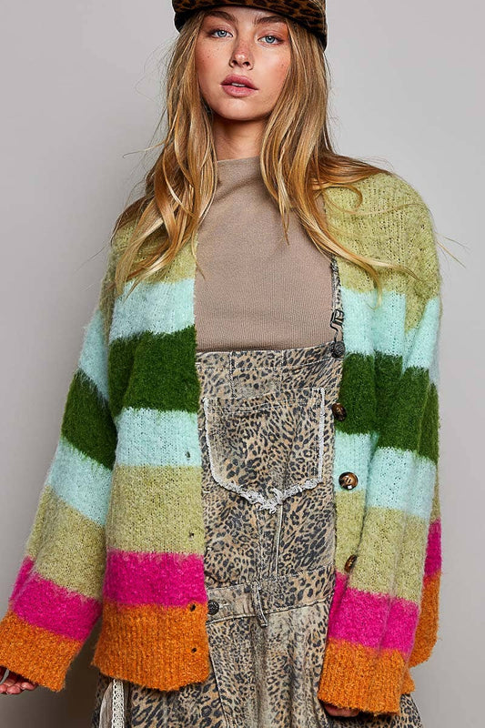 Striped Sweater Cardigan