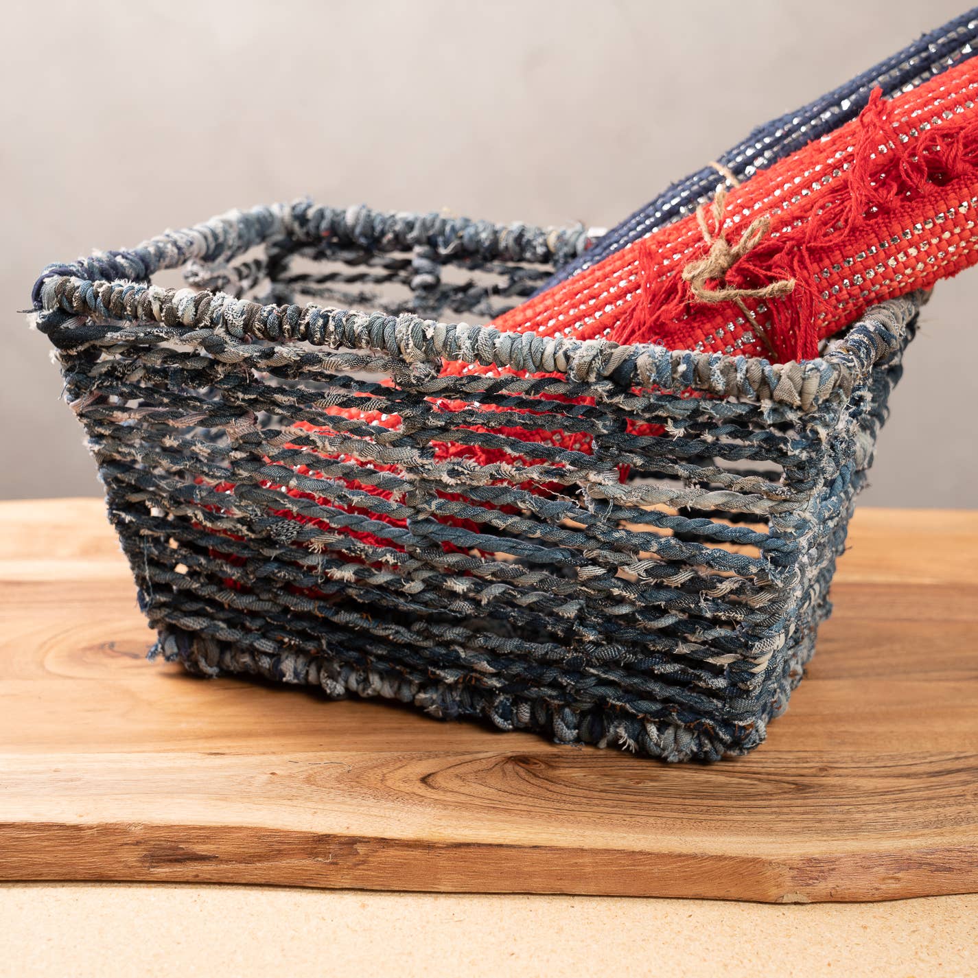 Rectangular Denim Basket