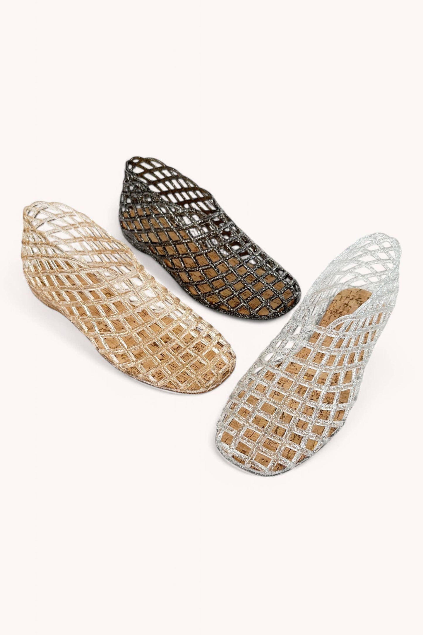 JELLY WOVEN MESH SLIP-ON FLAT SANDALS