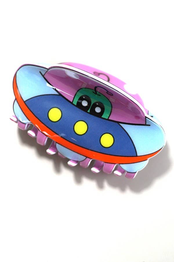 UFO ALIEN SPACESHIP HAIR CLAW CLIPS