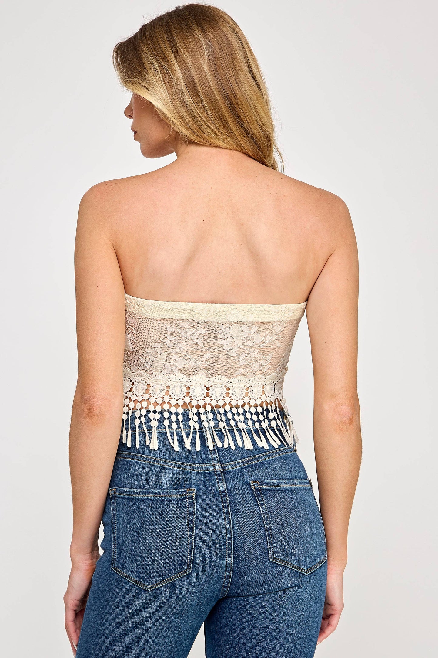 Ibiza Crochet Fringe Tube Top