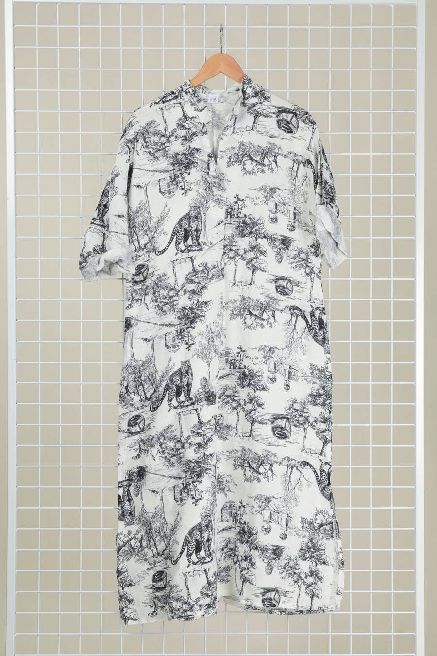 Jungle Toille Linen Dress
