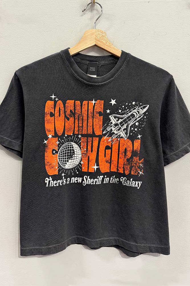 Cosmic Cowgirl Washed Charcoal T-Shirt