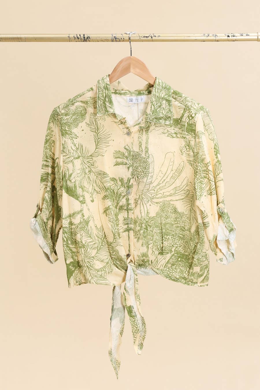 Jungle Toille Linen Blouse