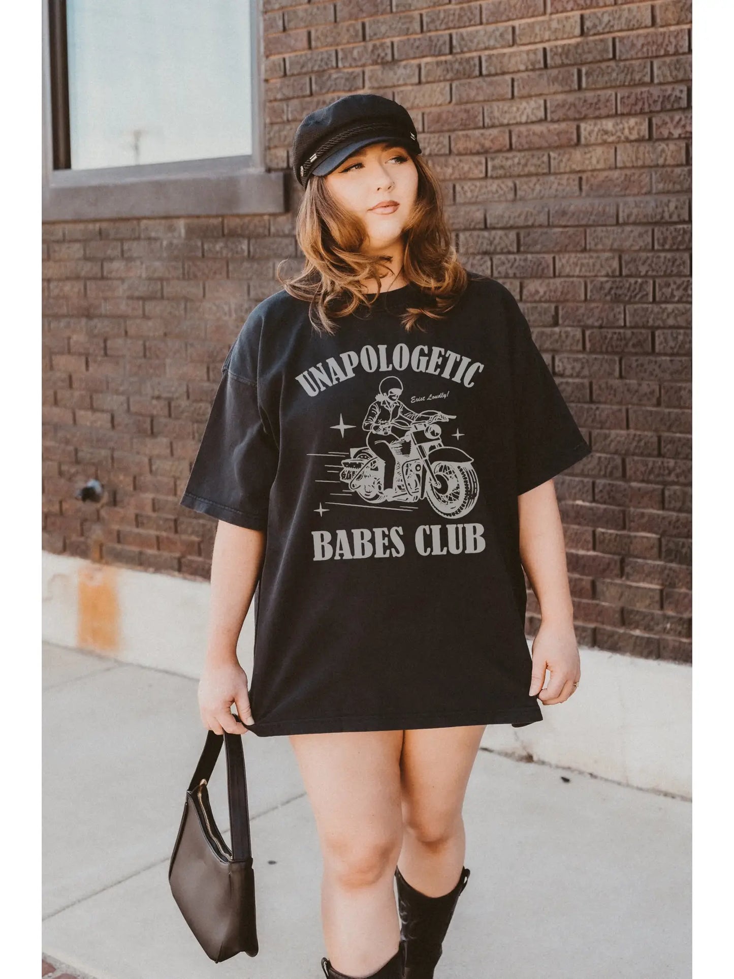 Unapologetic Babes Club Oversized Graphic Tee - Black