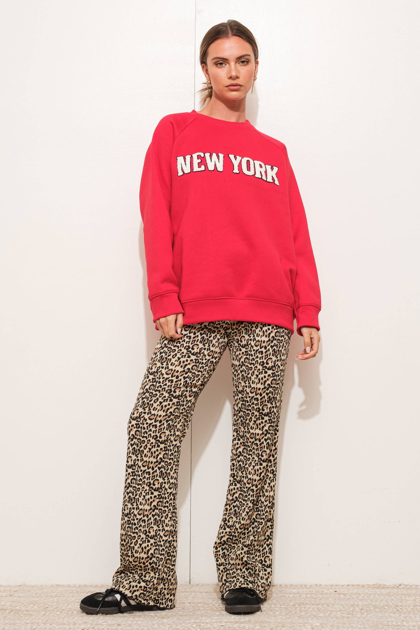 LEOPARD FLARE PANTS