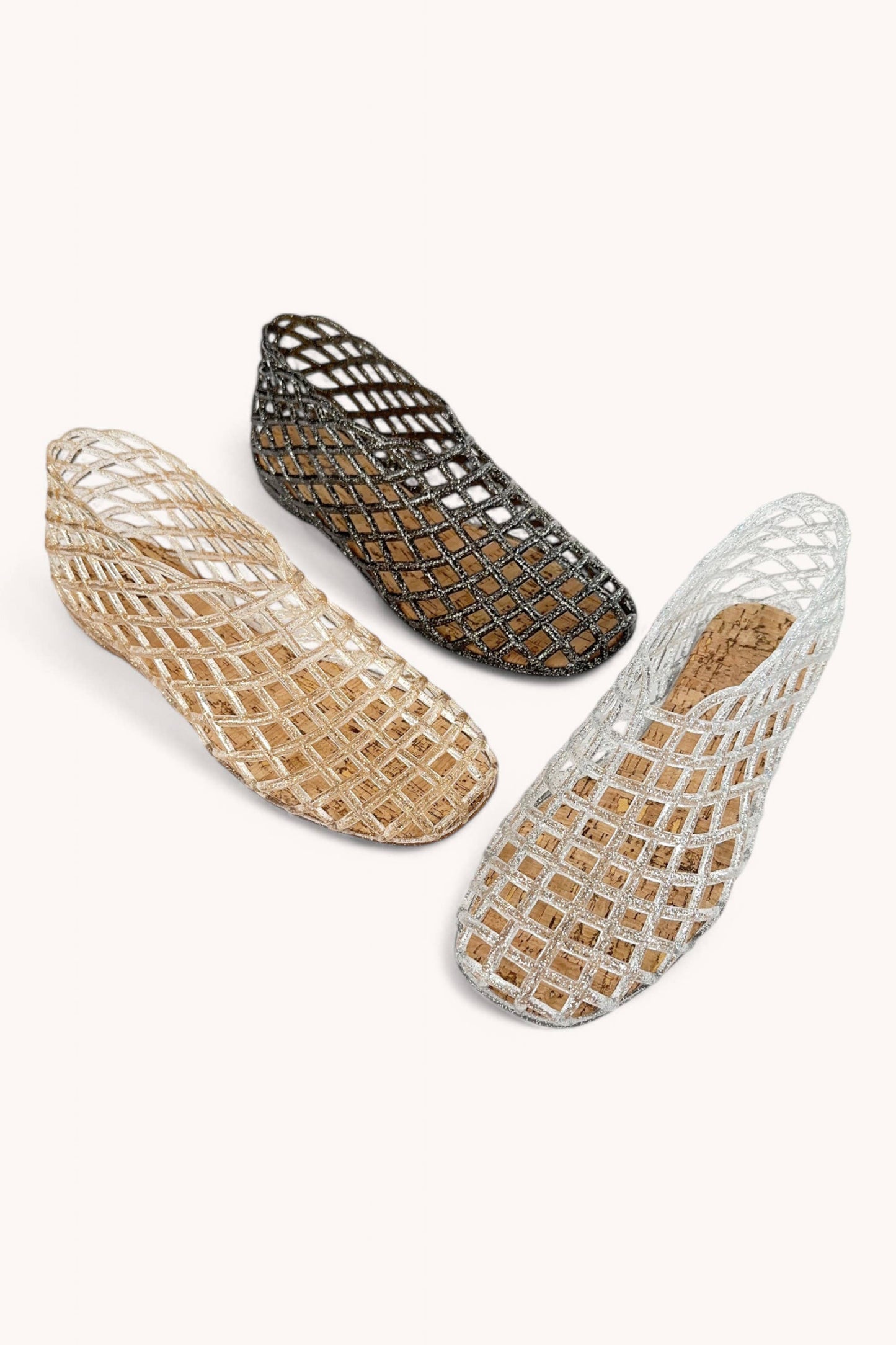 JELLY WOVEN MESH SLIP-ON FLAT SANDALS