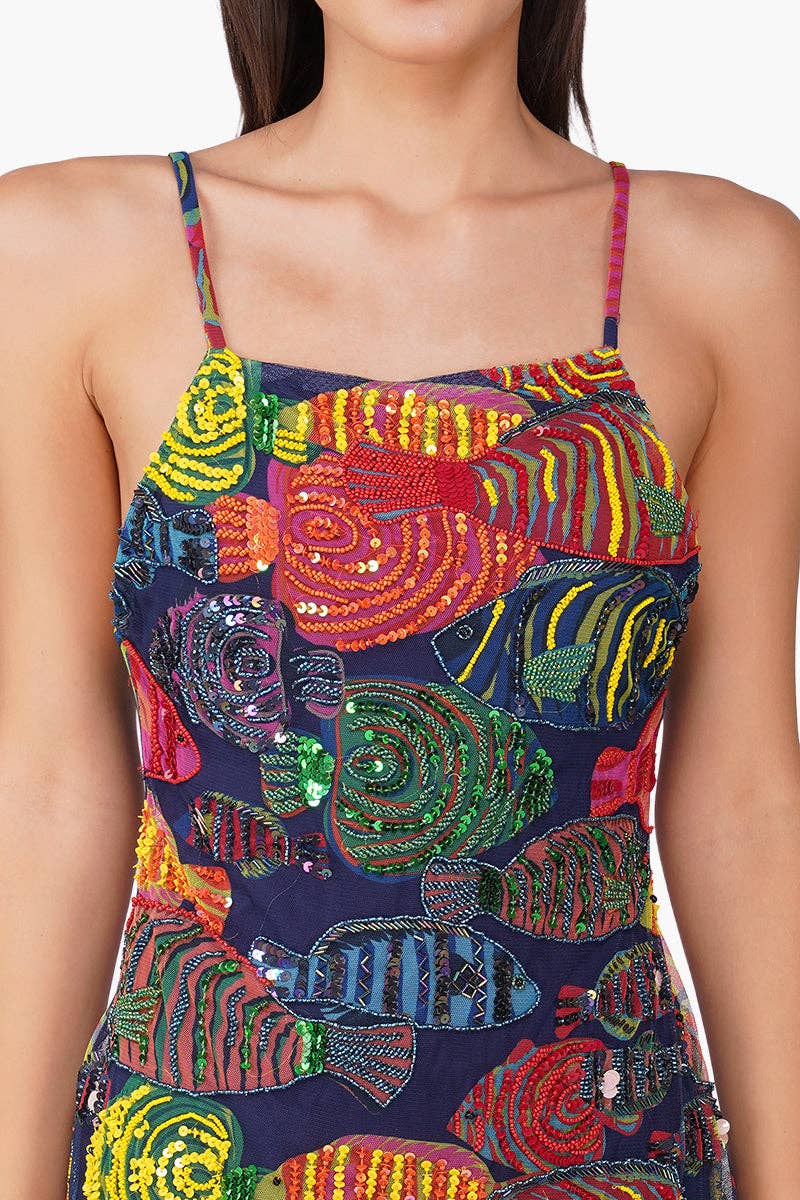 Tropical fish Beaded Dress