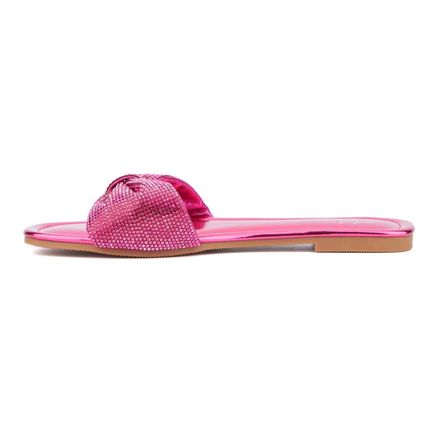 Pink Rhinestone Bow Flat Sandal