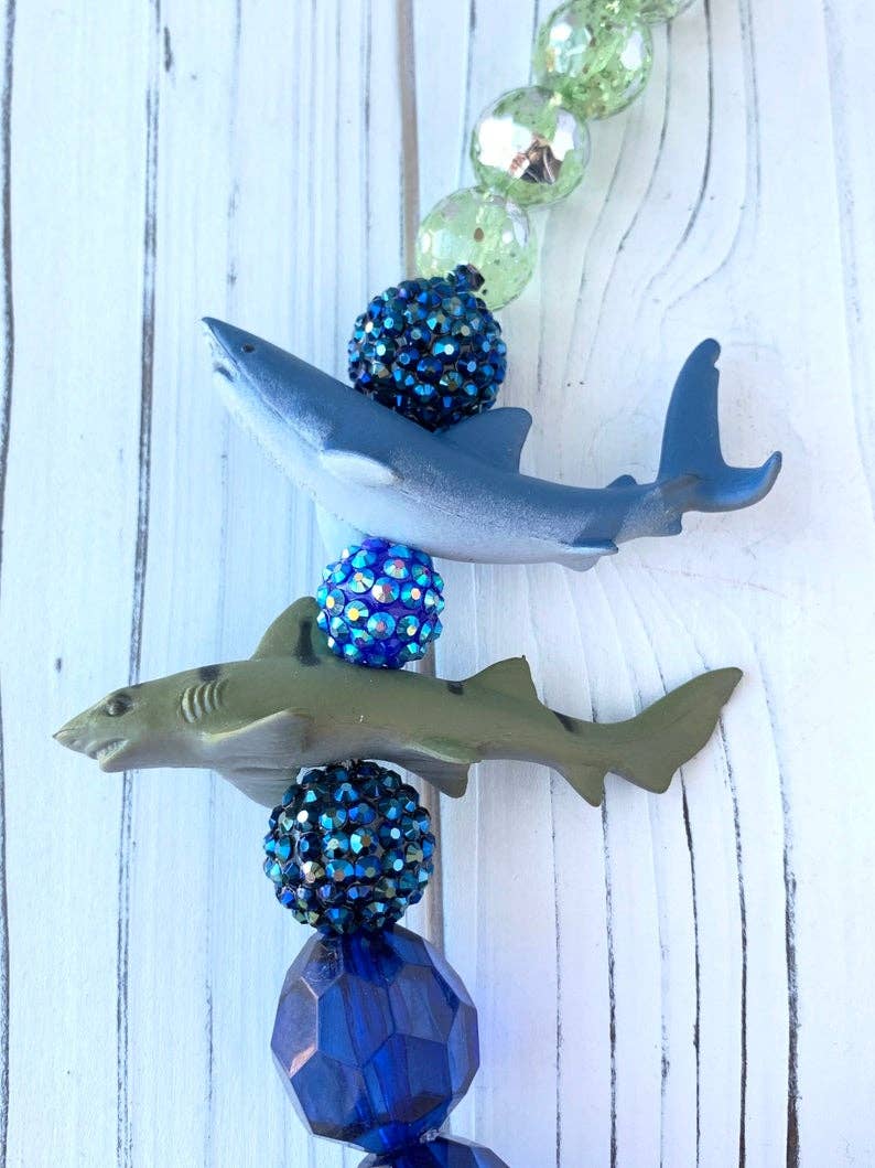 The Shark Necklace in Cobalt