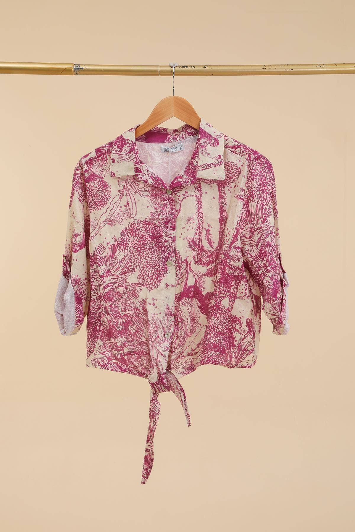 Jungle Toille Linen Blouse