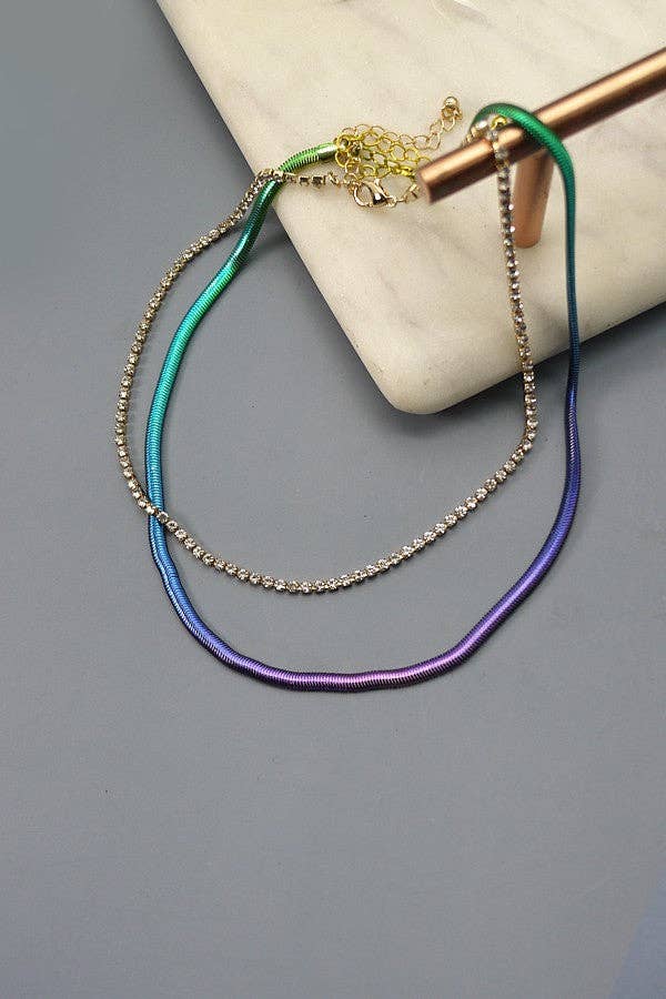 OMBRE SNAKE CHAIN DOUBLE LAYER NECKLACE