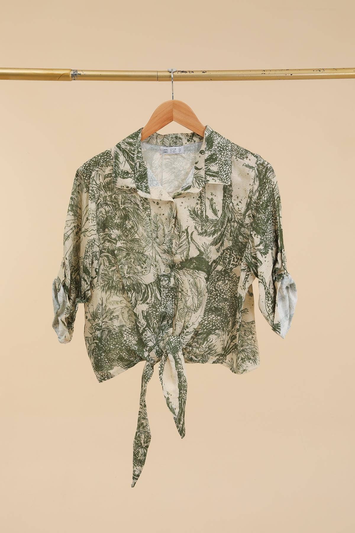Jungle Toille Linen Blouse