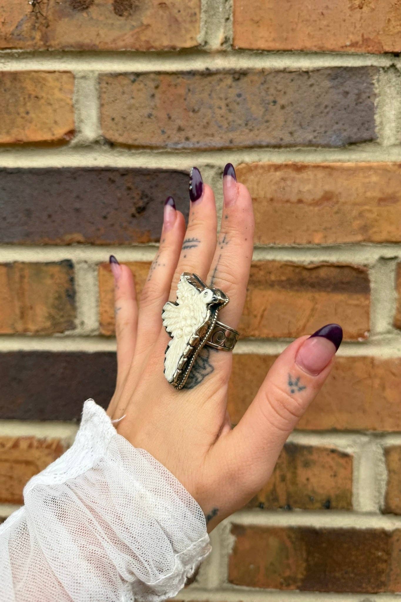 Carved Dove Ring