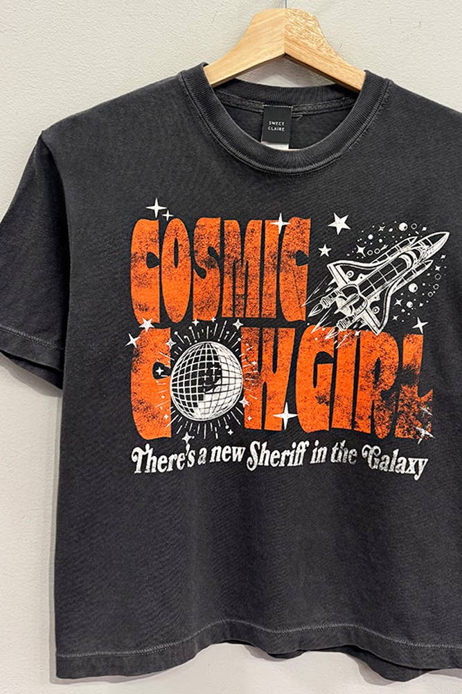 Cosmic Cowgirl Washed Charcoal T-Shirt