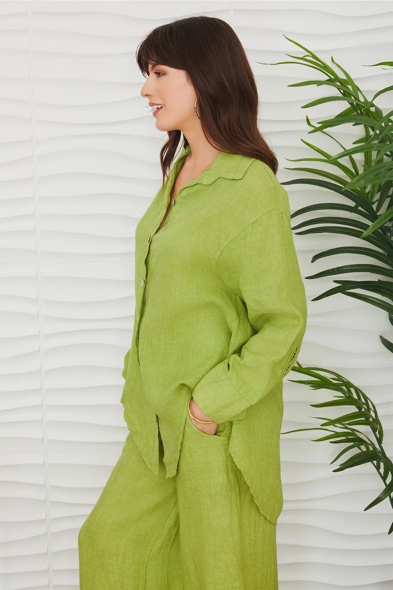 Avocado Green Linen Set