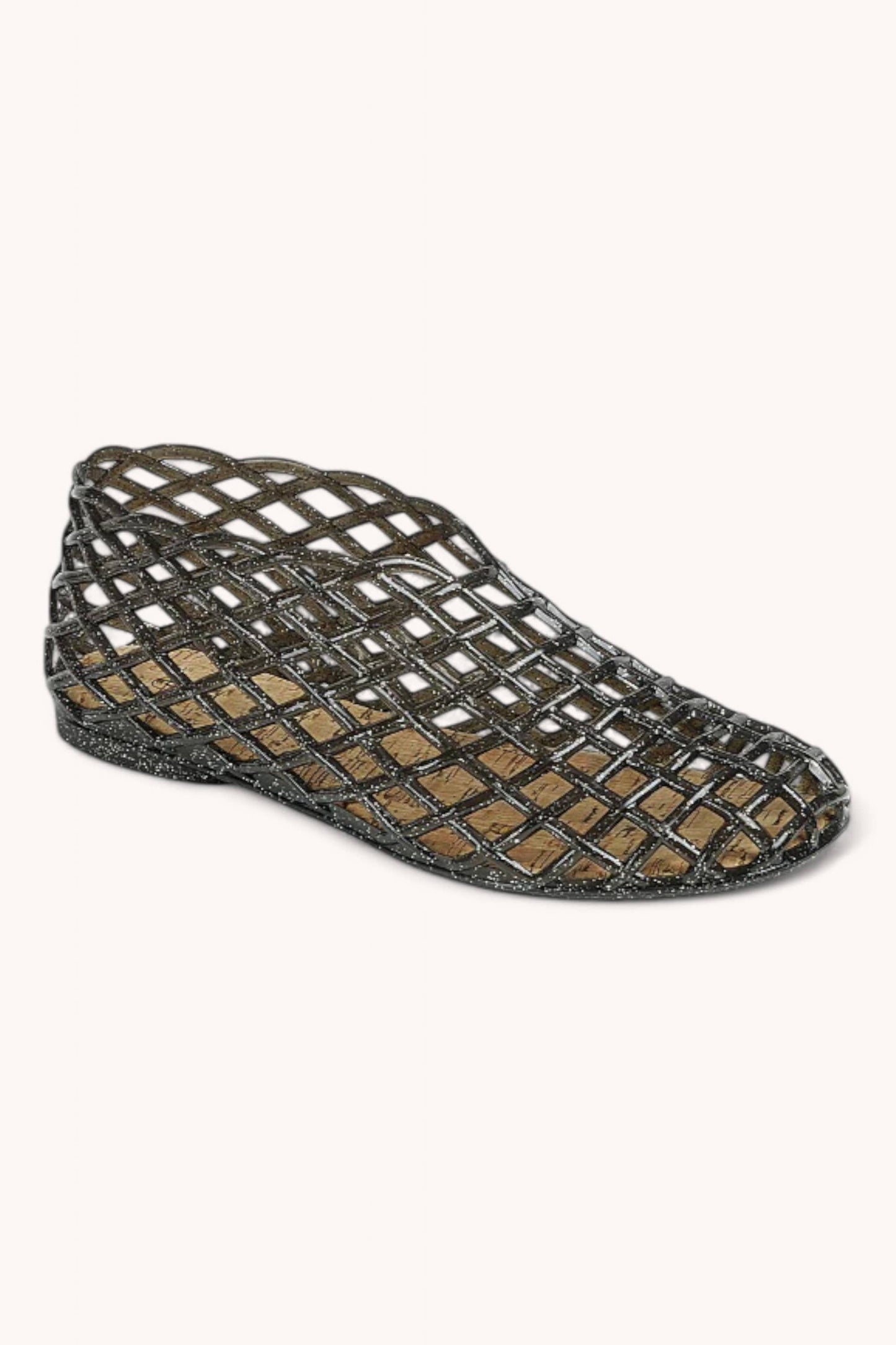 JELLY WOVEN MESH SLIP-ON FLAT SANDALS