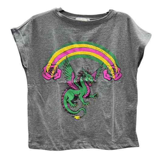Rainbow Dragon Tee in Gray