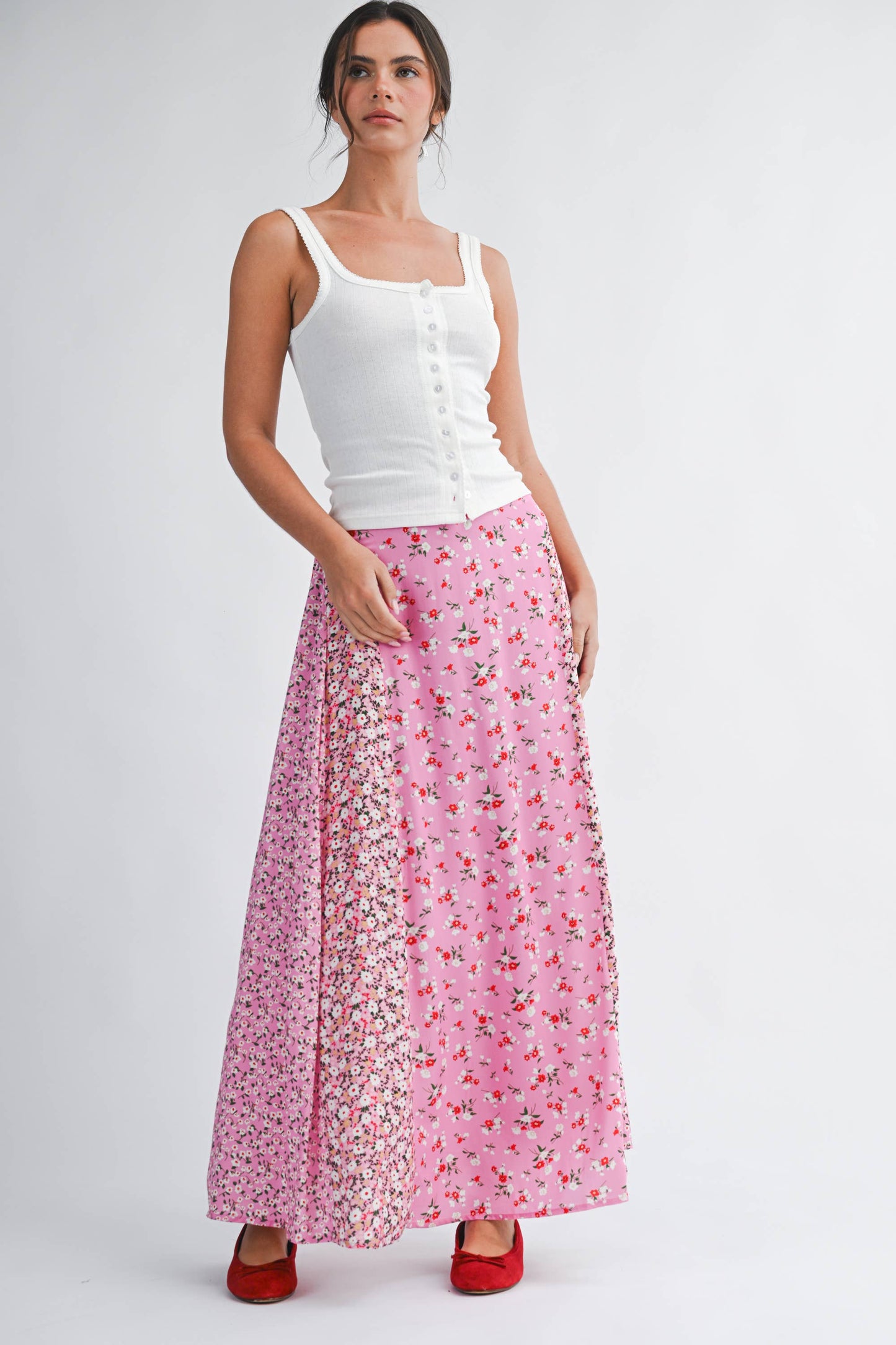 Pointelle Button Front Cami Tank