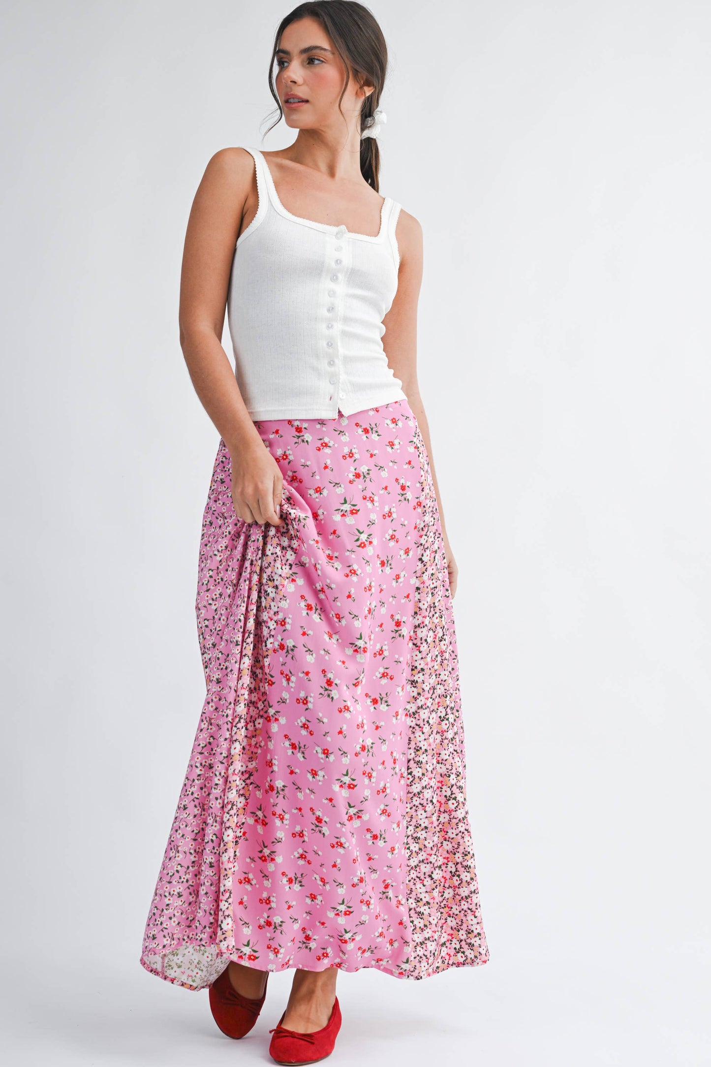 Pointelle Button Front Cami Tank