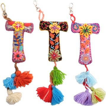 T - Hand Embroidered Keychain