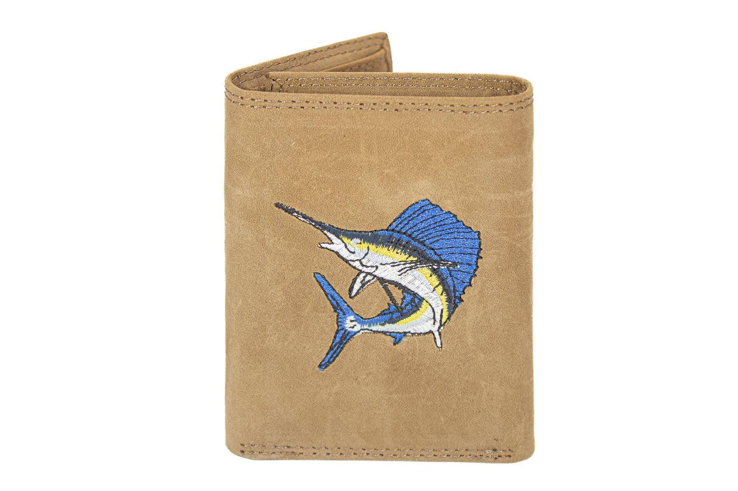 Sailfish Men's Embroidered Leather Wallet.