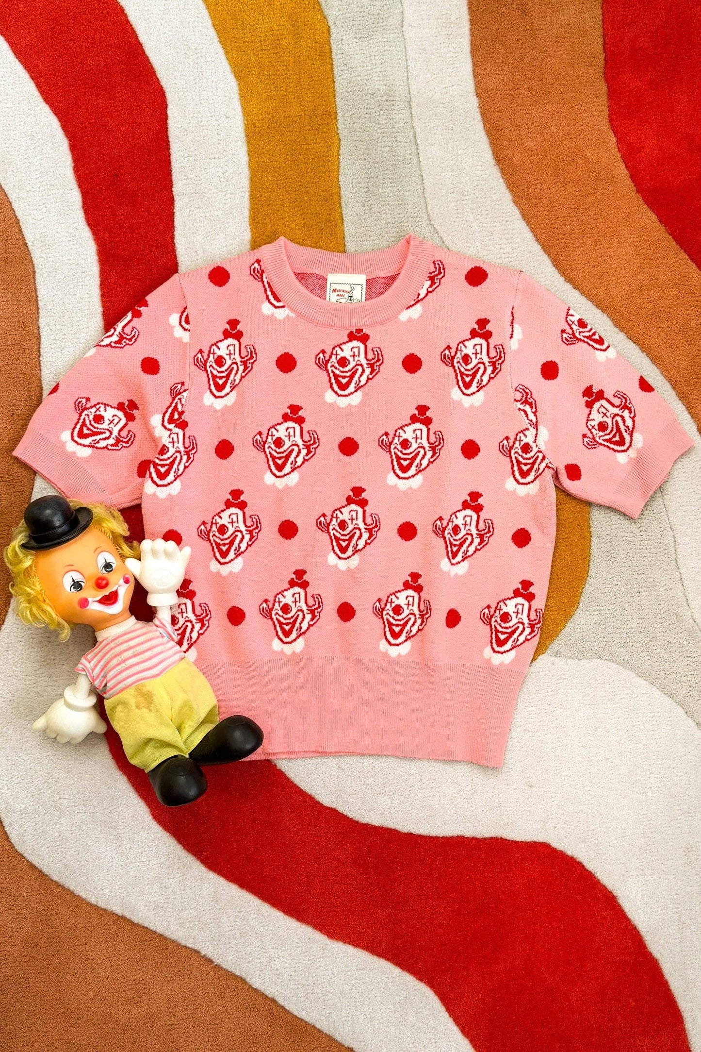 Fool's Parade Short Sleeve Knit Top in Pink
