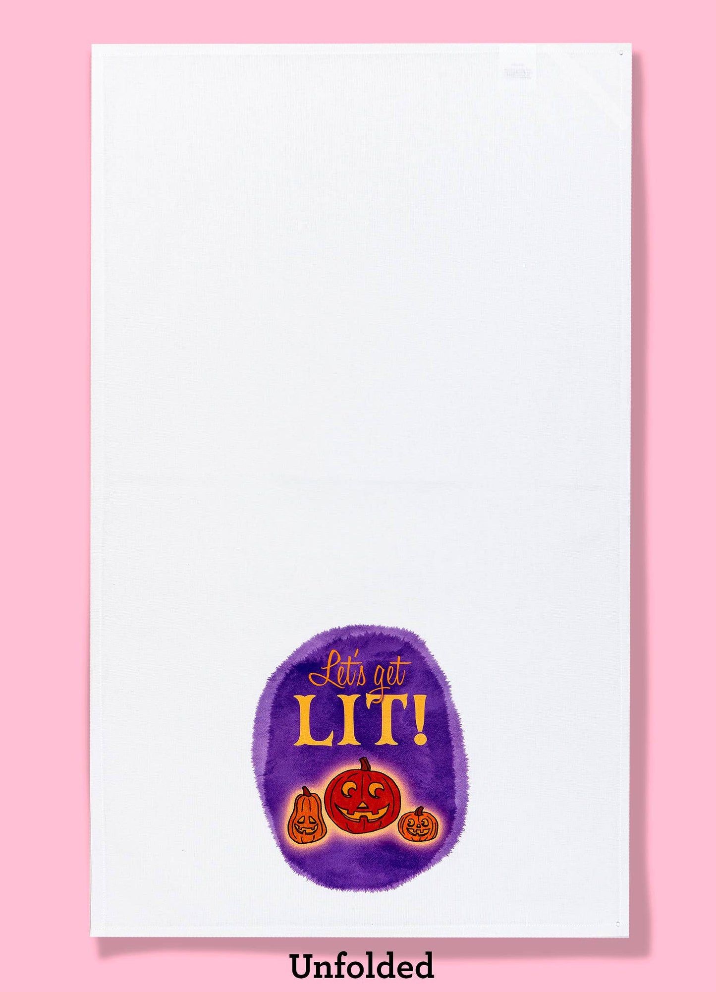 Let's Get Lit kitchen towel dishtowel | Halloween pumpkins