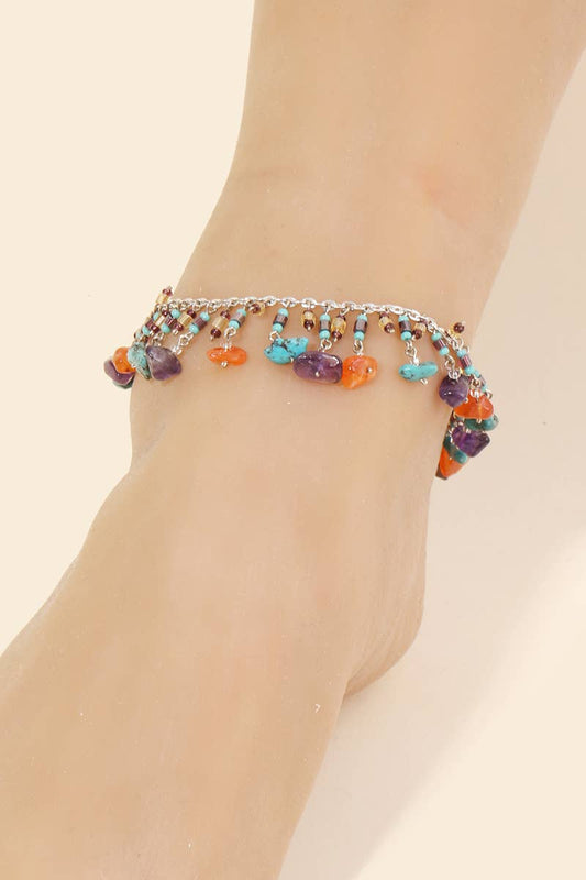 Dainty Chain Beaded Anklet