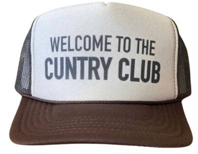 Solid Neon Pink Welcome To The Cuntry Club Trucker Hat