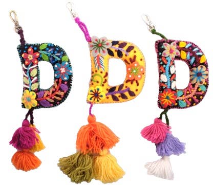 D - Hand Embroidered Keychain, Peru