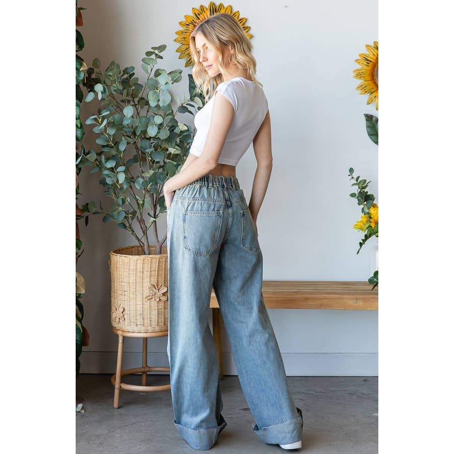 WASHED FOIL LOVE PATCHWORK DENIM JEANS
