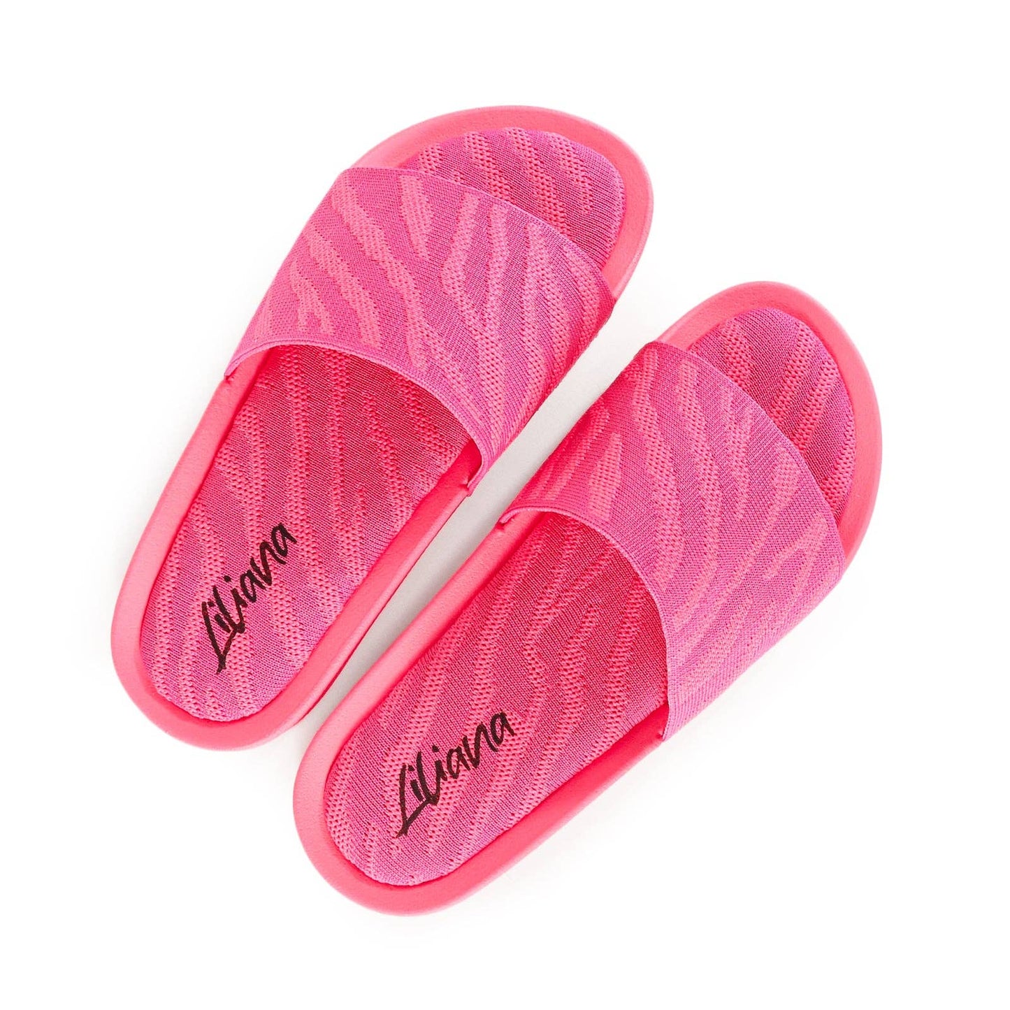 Hot Pink Zebra Terry Slides