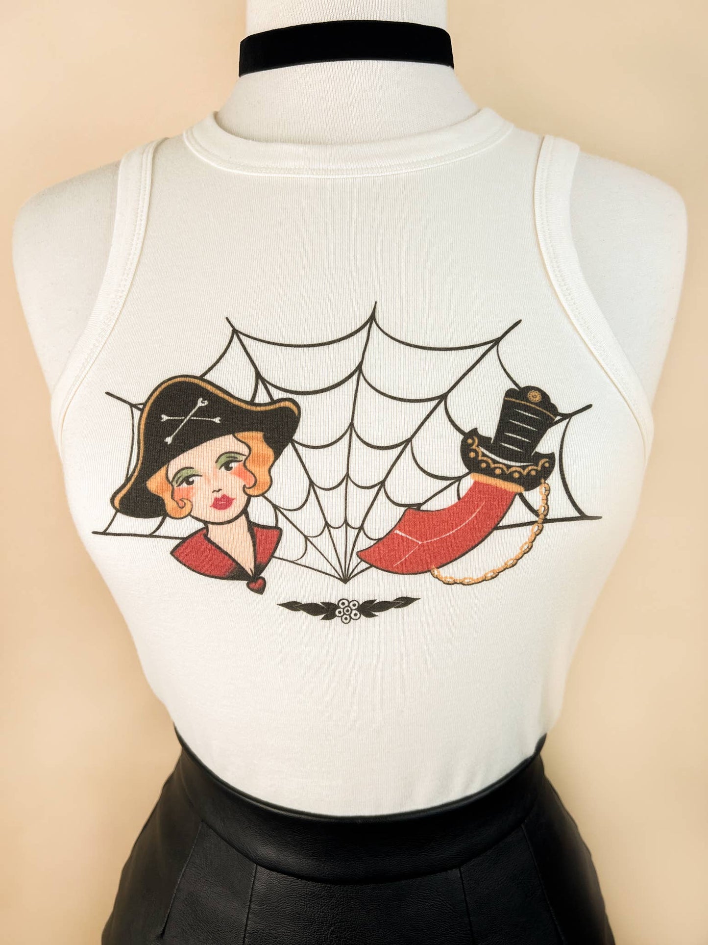 Scarlet Buccaneer Rib Racer Tank in Natural 