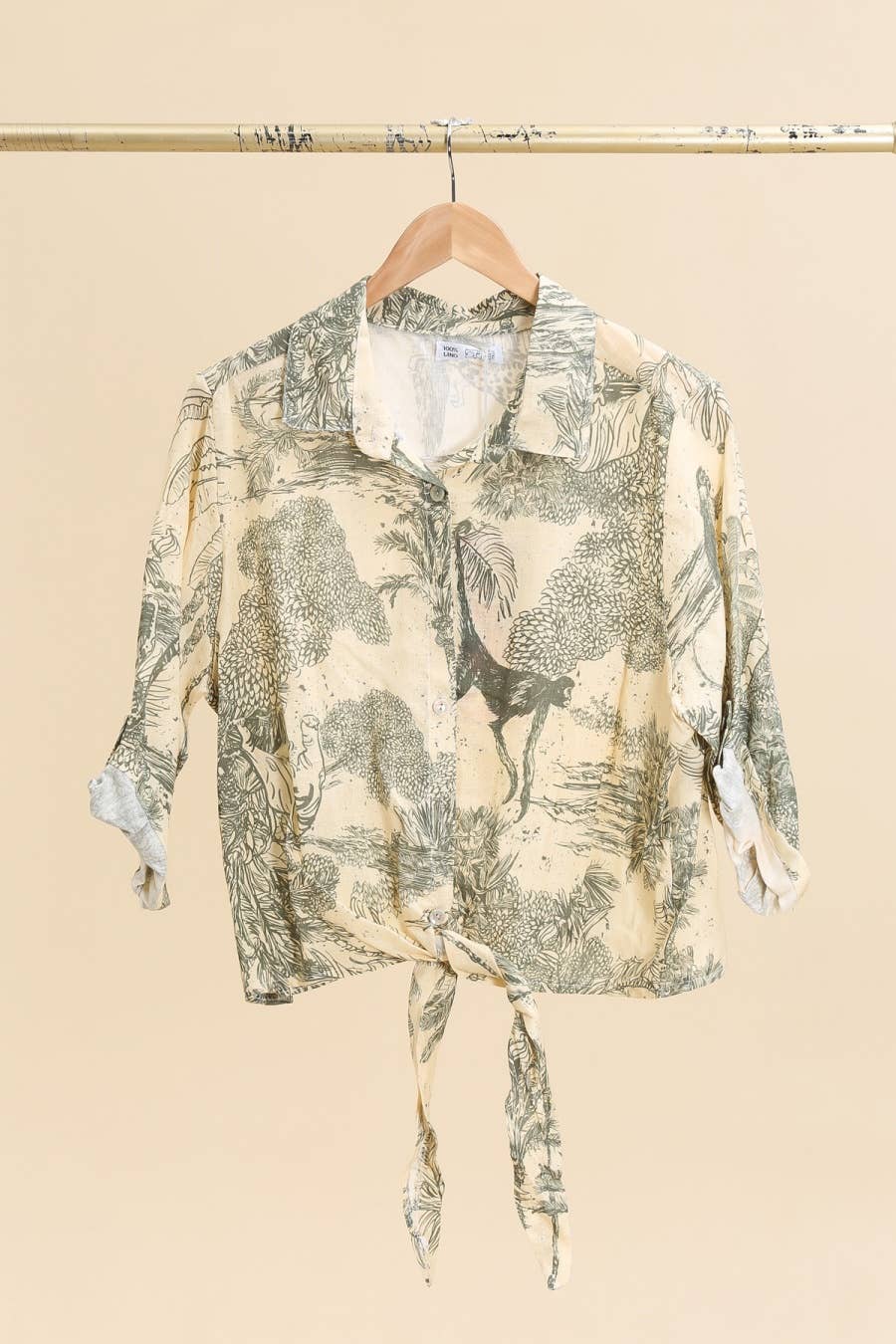 Jungle Toille Linen Blouse
