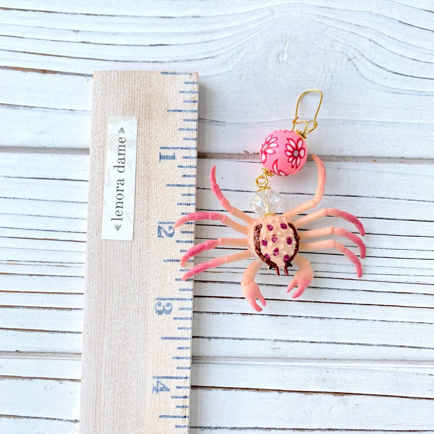 Pink Crab Statement Earrings