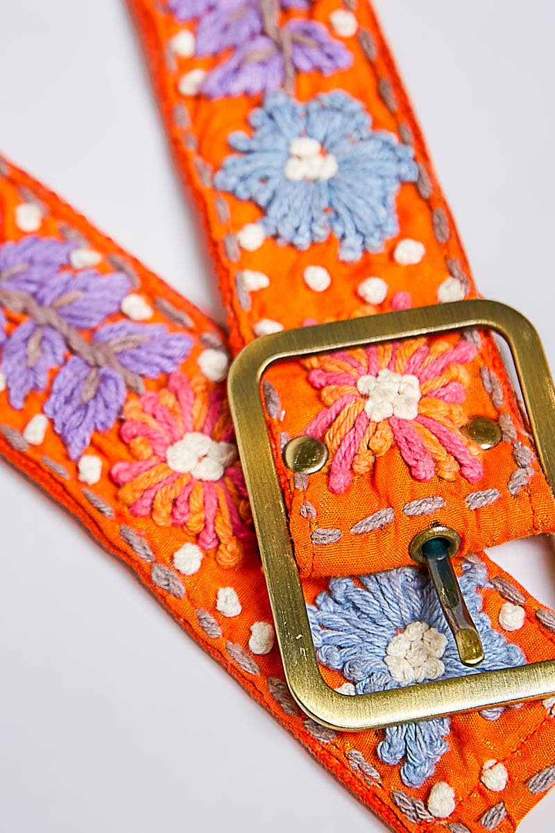 Handcrafted Flower Embroidered Bead Accessory Belt