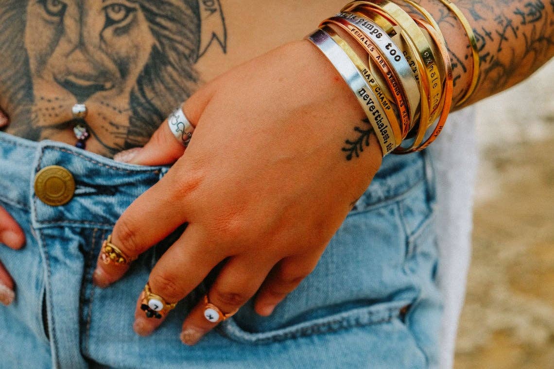 NOT TODAY SATAN Skinny Adjustable Cuff Bracelet
