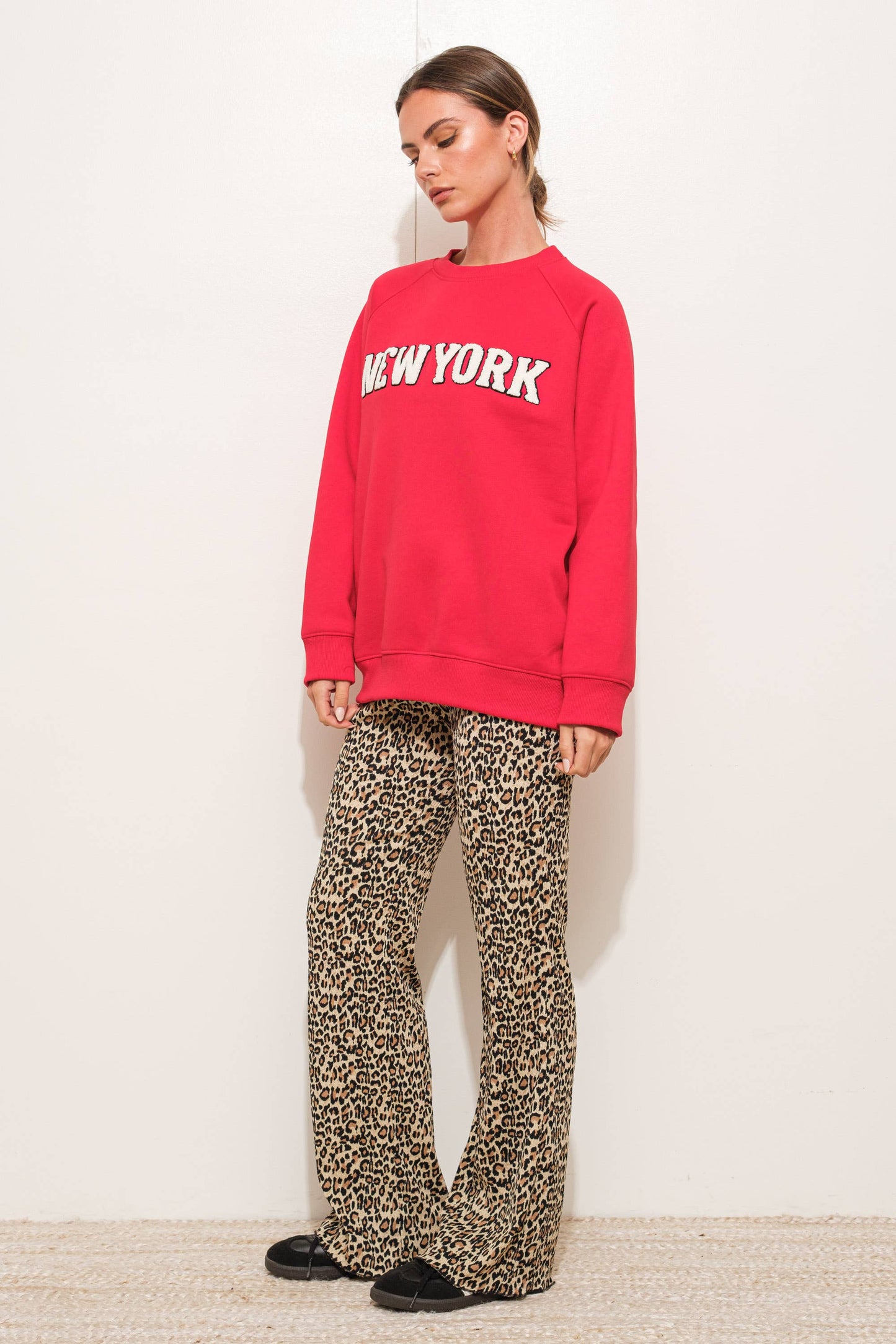 LEOPARD FLARE PANTS