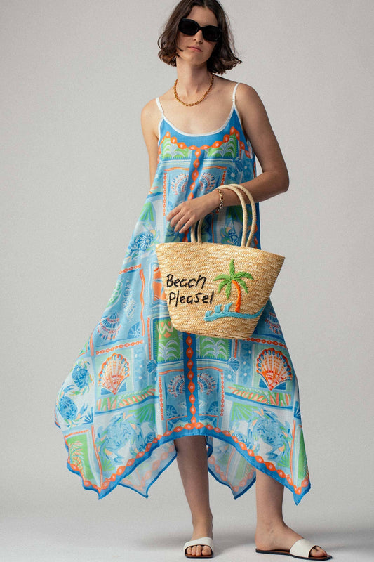 Ocean Breeze Handkerchief Hem Maxi Sundress