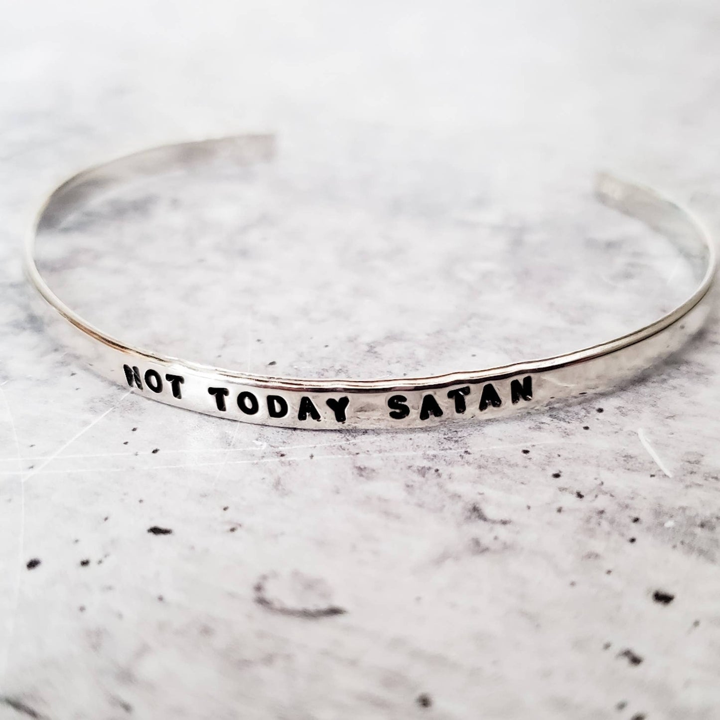 NOT TODAY SATAN Skinny Adjustable Cuff Bracelet