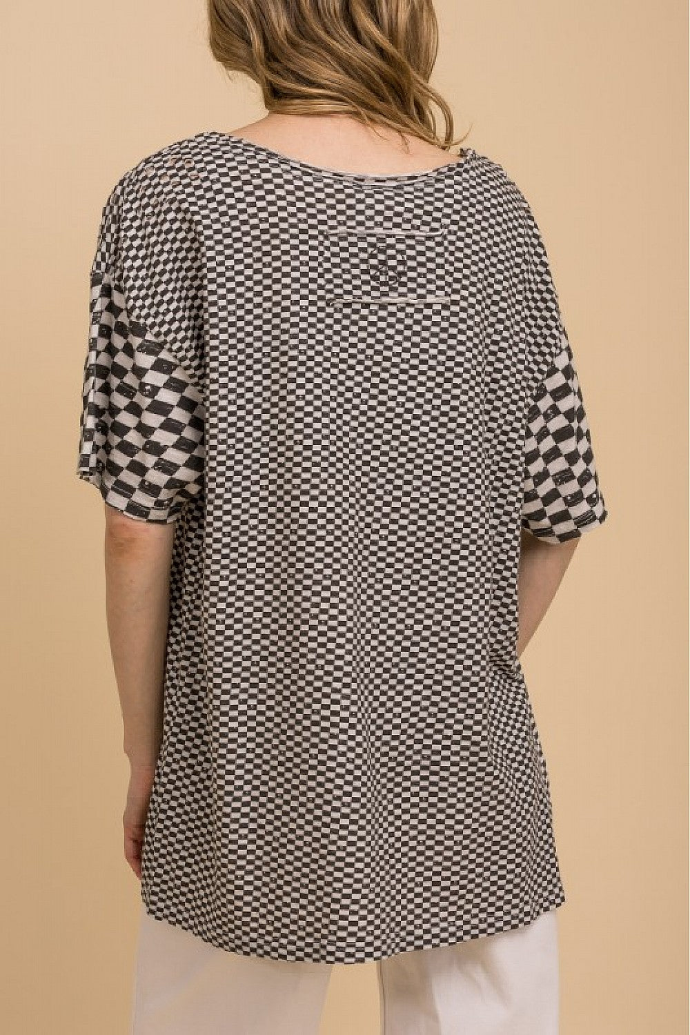 BLACK CHECKERED SHORTSLEEVE SHIRT