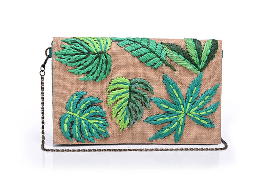 Vivid Green Leafy Clutch