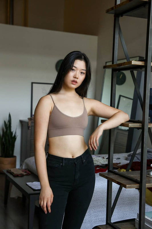 Mocha Low Back Seamless Bralette