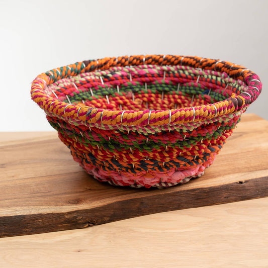 Colorful Jute Round Basket