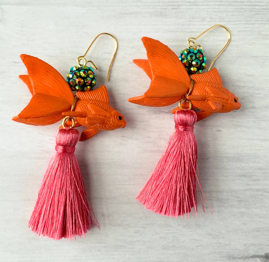 Sparkle Koi Tassel Earrings