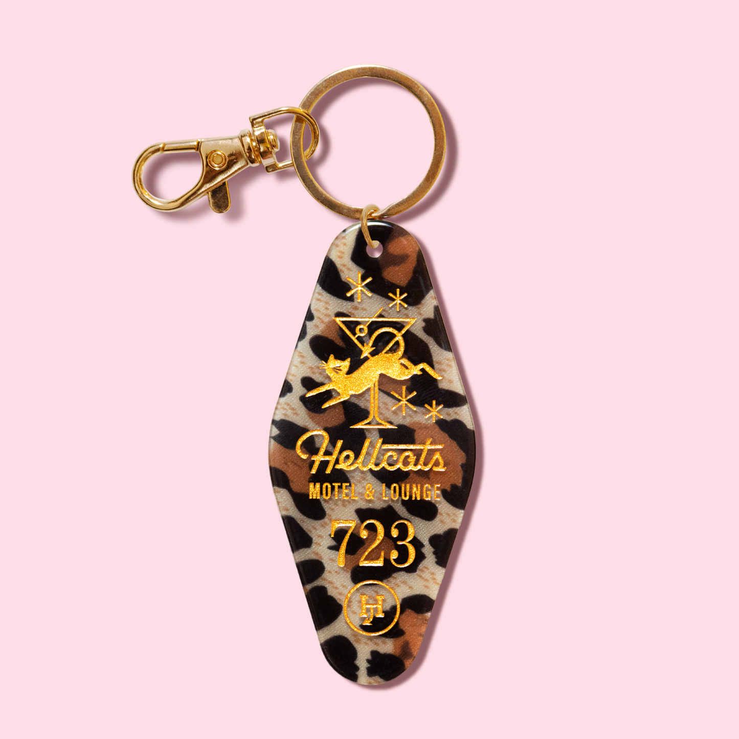 Hellcats Motel & Lounge Leopard Print Keytag